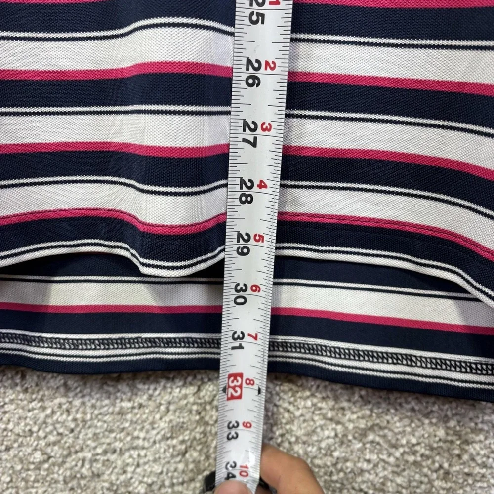 RLX Ralph Lauren Polo Shirt Mens Large Blue Stripe Erin Hills Golf Performance